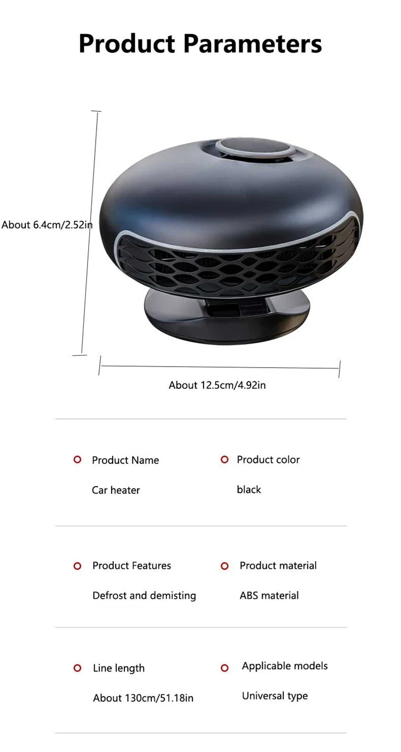 12v/24v Car Heater Heating Cooling Dual-purpose Low Power 360°rotation Defrost Defogger Fast Heating Foldable Stand 2026
