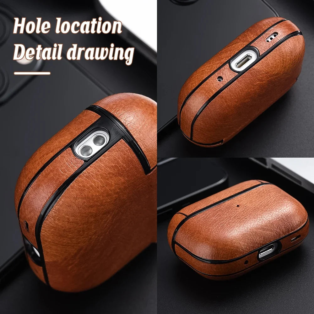 For Airpods Pro 3 4 Case Leather Business Earphone Cases Headset Shell Headphone Cover For AirPod 3 2 1 Pro 2nd Generation USB C