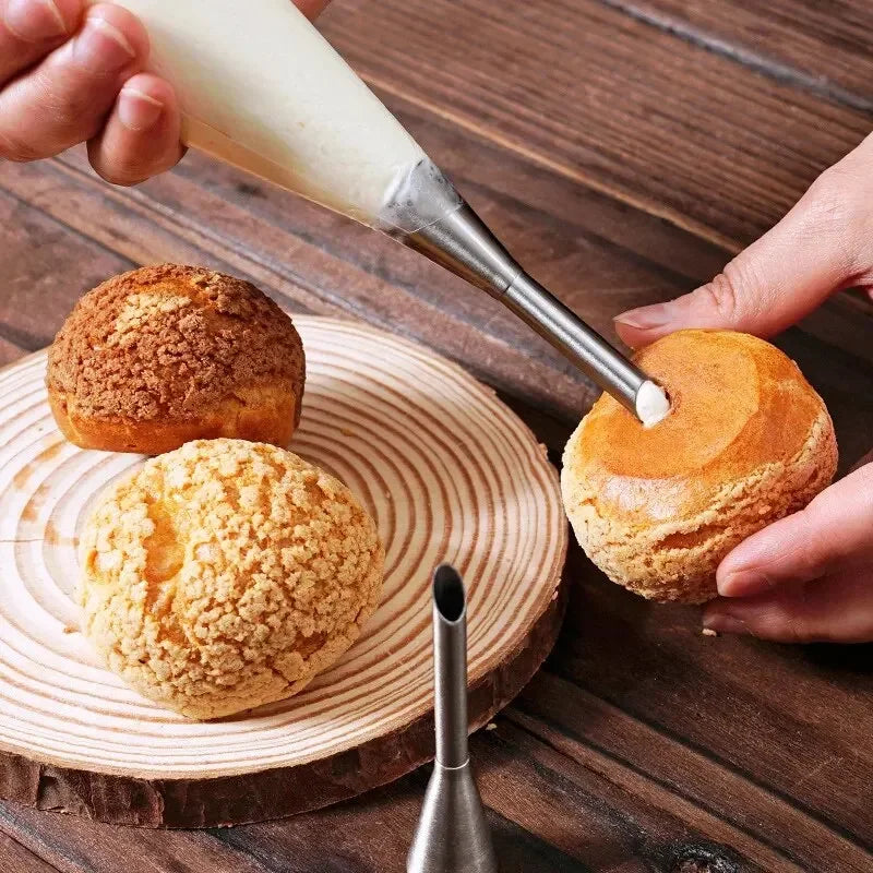 1PC Stainless Steel Puff Mouth Cake Puff Cream Flower Squeezer Western Pastry Cake Baking Tool Framed Mouth Baking Set Nozzle Beauty Trend Shop