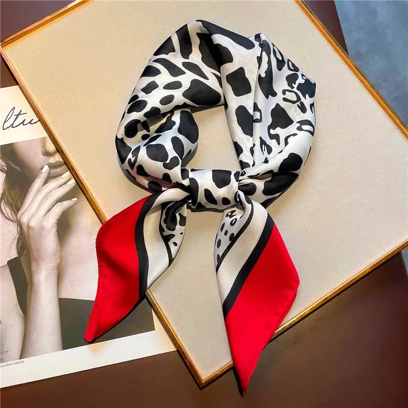 Luxury Print imitation Silk Square Scarf Women Spring Neck Tie Shawl Wraps Female Hair Hand Wrist Headkercheif Hijab Bandana Beauty World Shop