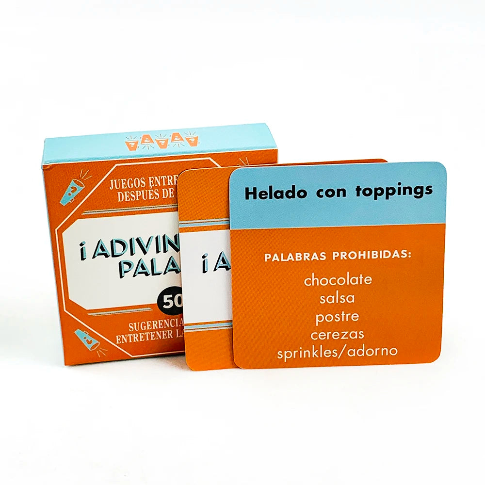 Spanish Mini Size Game Cards " Name That Word !" 50 Pcs Cards Game Family Gathering Card Game Camping Game Beauty World Shop
