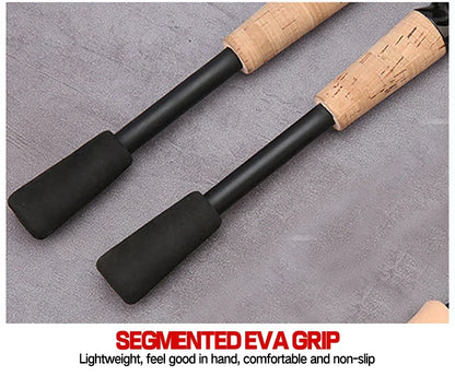 Telescopic Lure Rod 1.5M 1.8M 2.1M 2.4M Carbon Spinning Rod Baitcasting Fishing Pole 8g-25g Wooden Handle Casting Fishing Tackle Beauty Trend Shop