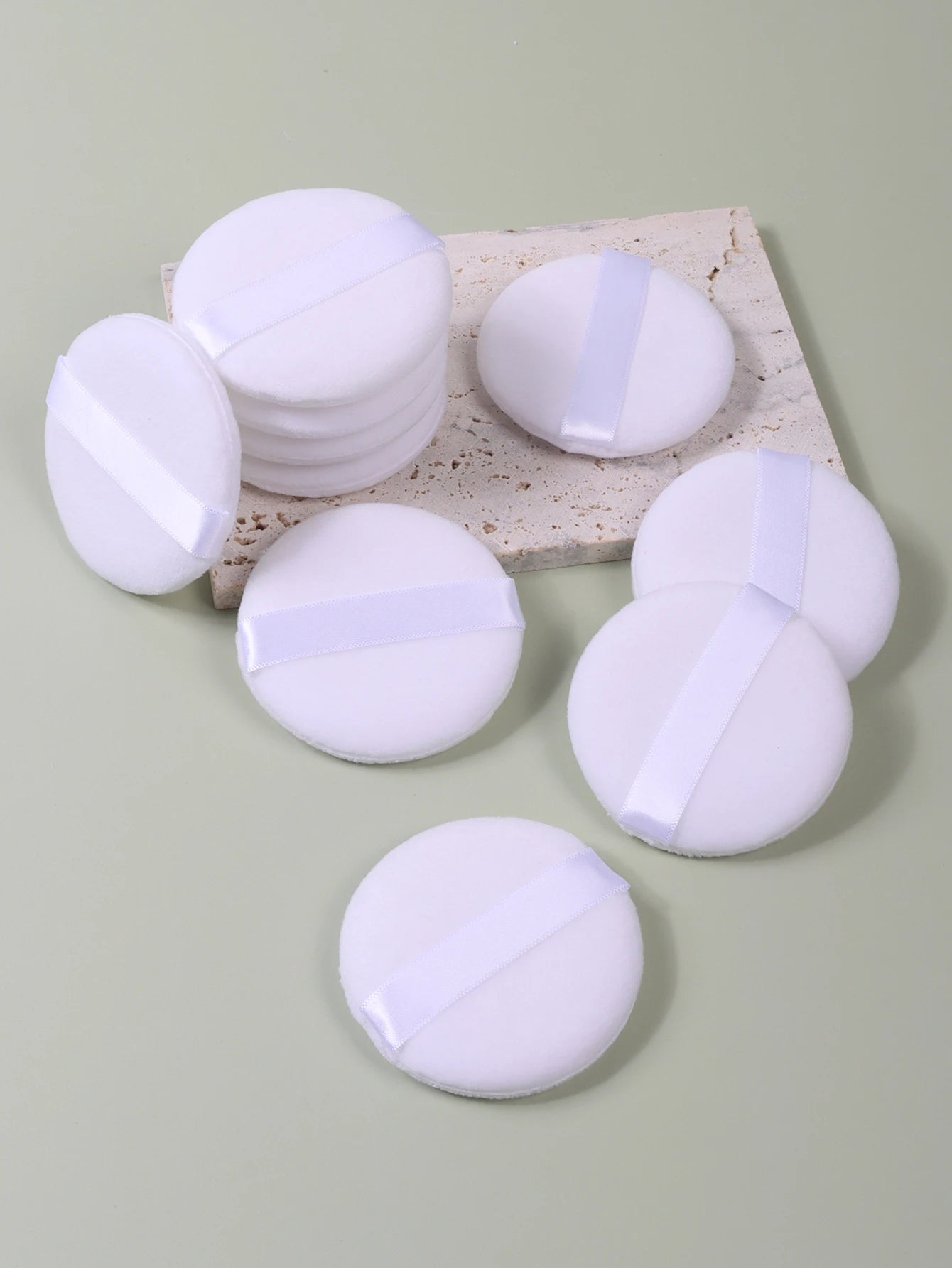 2-5-10-20Pcs Portable and Practical High-Grade White Round Powder Puff for Base and Fixing Makeup Beauty World Shop