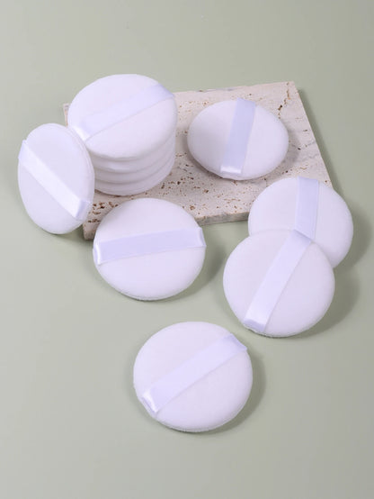 2-5-10-20Pcs Portable and Practical High-Grade White Round Powder Puff for Base and Fixing Makeup Beauty World Shop