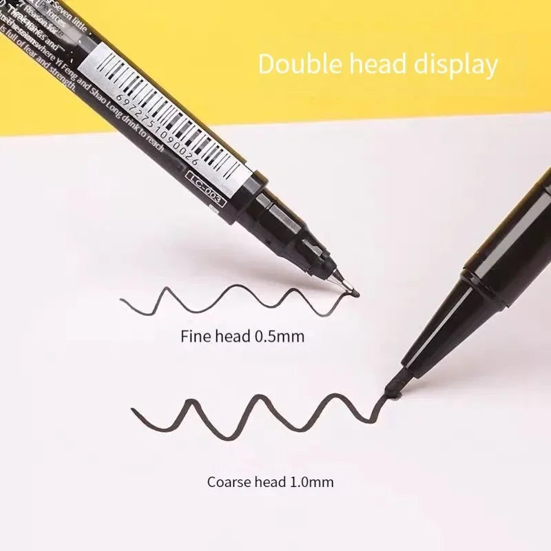 10Pcs/set Double Tip Art Black Blue ink Permanent Paint Marker Pen for Plastic Wood Stone Metal Glass Doodling Marking Graffiti Beauty Trend Shop