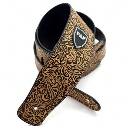 Guitar Strap Vintage 2.5 Inch Adjustable Soft Embroidered Belt Classical Bass Music Hobby Guitar Accessories Beauty World Shop