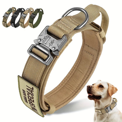 Heavy Duty Tactical Dog Collars with Handle Military Collar with Patch Outdoor Training and Walking for Medium and Large Dogs Beauty World Shop