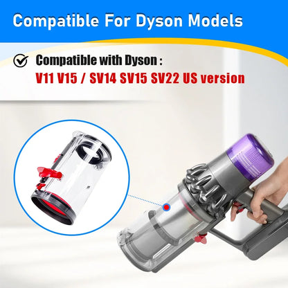 Dust Bin Canister and Hepa Filter Kit For Dyson V11 V15 SV14 SV15 SV22 Vacuum Cleaner Dust Bucket Rear Filter Parts Replacement Beauty World Shop