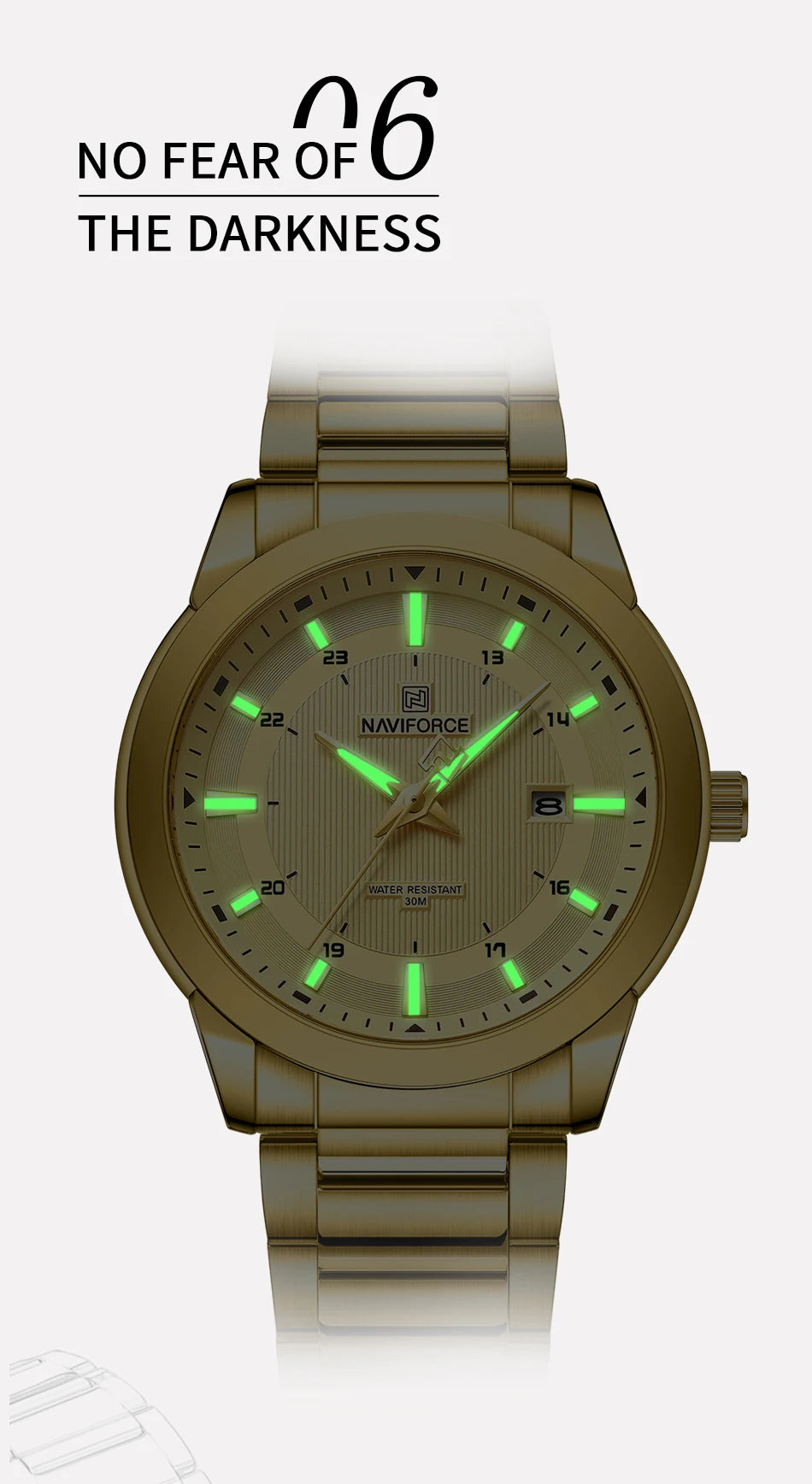 2024 Top Brand NAVIFORCE Mens Watches Stainless Steel Strap Casual Male Quartz Sports Wristwatch Luxury Waterproof Date Clock Beauty World Shop