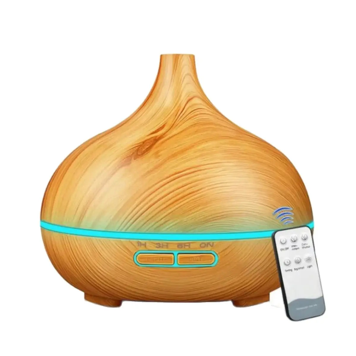 Air Humidifier Aromatherapy Essential Oil Diffuser Wood Grain 500ml Ultrasonic Remote Control 7 Color Lights For Home Bedroom ﻿ Beauty World Shop