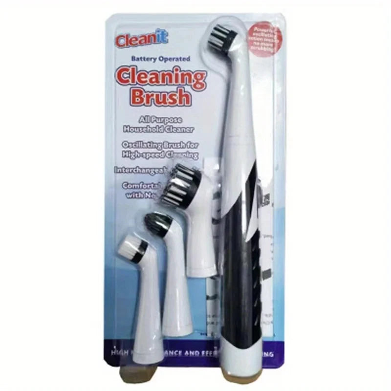 Leaning Brush Cleaning Tool With 4 Brushes Multifunctional Electric Cleaning Brush Cleaning Supplies Beauty World Shop