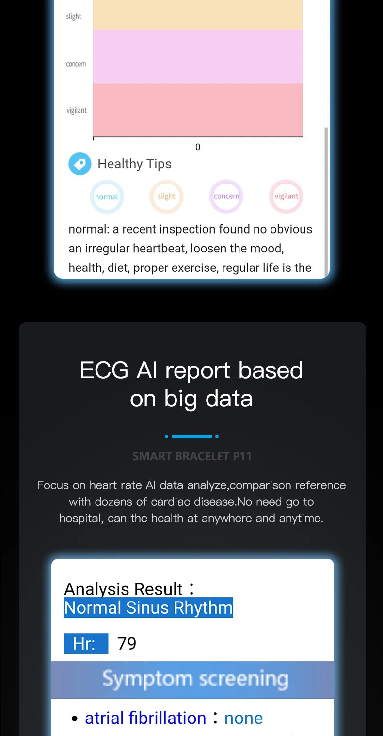 ECG+PPG Smart Wristband Fitness Tracker for Women Men Calorie Blood Pressure Waterproof Sport Smartband Health Smartwatch Beauty World Shop