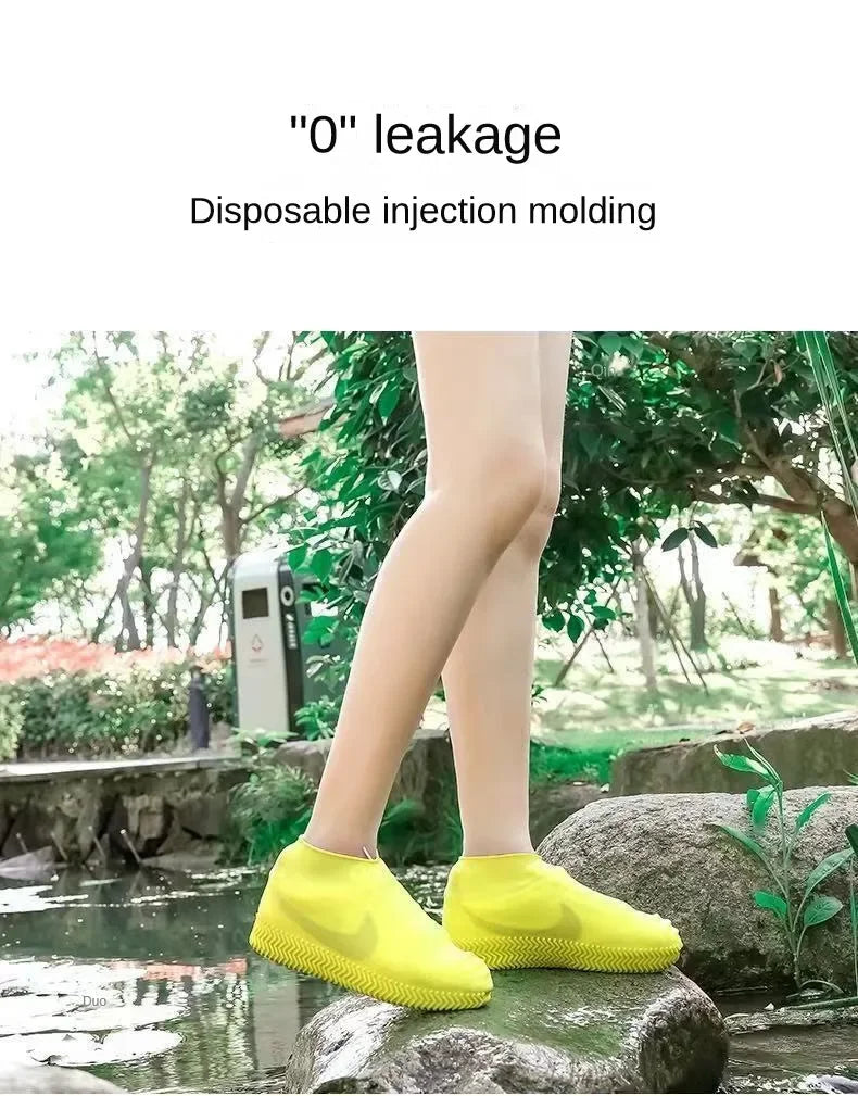 1 Pair Silicone WaterProof Shoe Covers Lip-resistant Rubber Rain Boot Rain Gear Overshoes Accessories for Outdoor Rainy Day Beauty World Shop