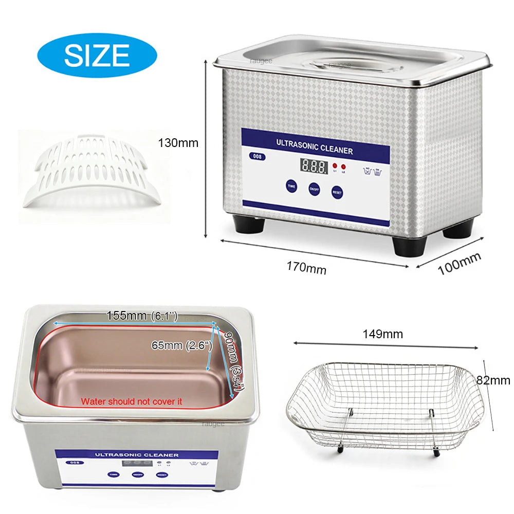 Ultrasonic Cleaner Ultrasound Glasses Jewelry Cleaner 40KHZ High Frequency Ultrasonic Washing Bath for Glasses Jewelry Cleaning Beauty World Shop