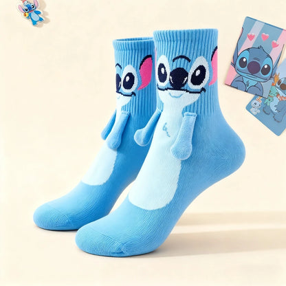 Disney Stitch Crew Socks Kawaii Soft Cotton Blend for Adults Kids Daily Wear Christmas Birthday Gift Beauty World Shop