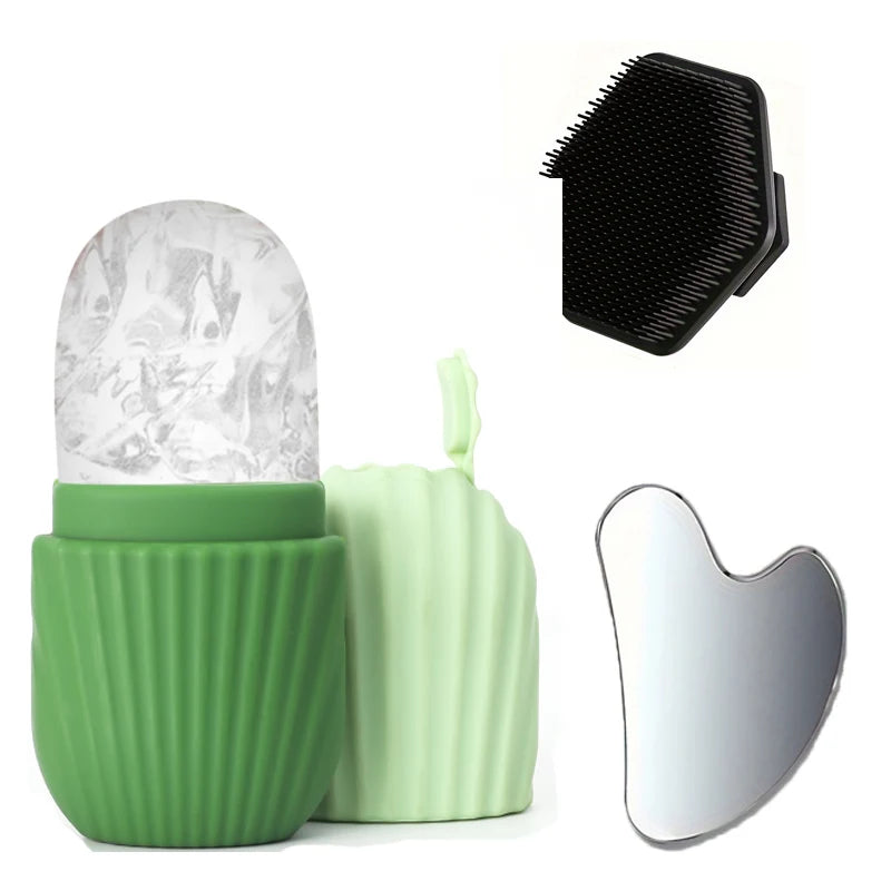 1/2/3pcs Ice Face Roller Facial Skincare Ice Roller Set,Facial Roller GuaSha FaceTool Set,Face Massage Roller Lifting Contouring Beauty World Shop