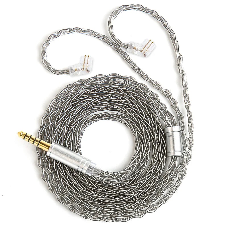 KBEAR ST12plus Earphone Cable 2m 8 Core 4N OFC Silver-plated Upgraded Cable 3.5/4.4mm MMCX/0.78mm 2Pin for CCZ KB03 KS1 Beauty World Shop