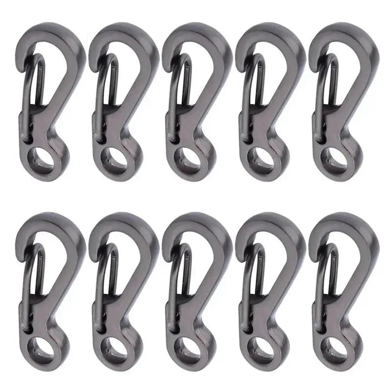 10pc Mini Carabiner Clip Metal Spring Snap Hooks Paracord Lanyard Hanging Clips for Keychain Backpack Bottle Outdoor Accessories Beauty World Shop