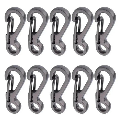 10pc Mini Carabiner Clip Metal Spring Snap Hooks Paracord Lanyard Hanging Clips for Keychain Backpack Bottle Outdoor Accessories Beauty World Shop