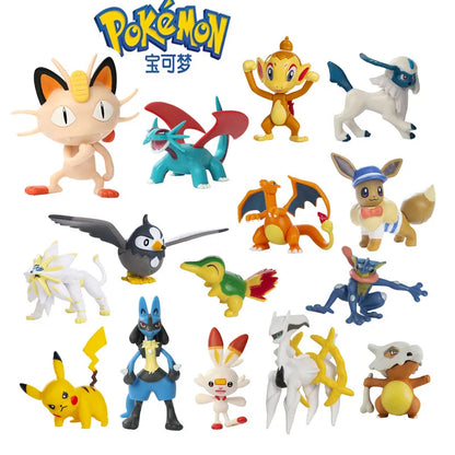 New Pokemon 4-13Cm Cartoons Movie Anime Figure Pikachu Lucario Mewtwo Flying Dragon Pet  Action Figures Model Toy Birthday Gifts Beauty World Shop