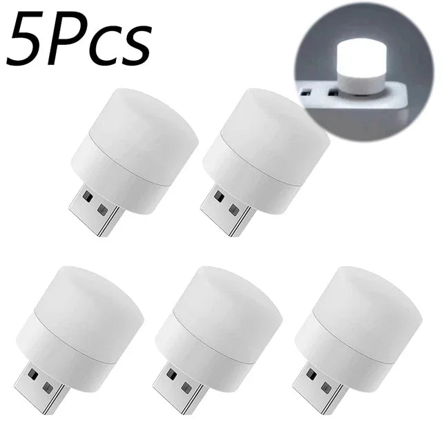 Small USB Night Light Computer Mobile Power Charging Mini Book Lamps LED Light Warm White Eye Protection Reading Light 1/10Pcs Beauty World Shop