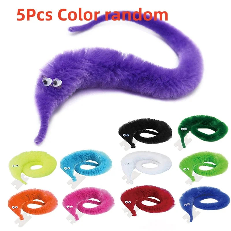 Magic Tricks Twisty Worm Magic Toys Party Favors Fuzzy Worm On A String Christmas Halloween Wizard Strange Trick Toys For Kids Beauty World Shop