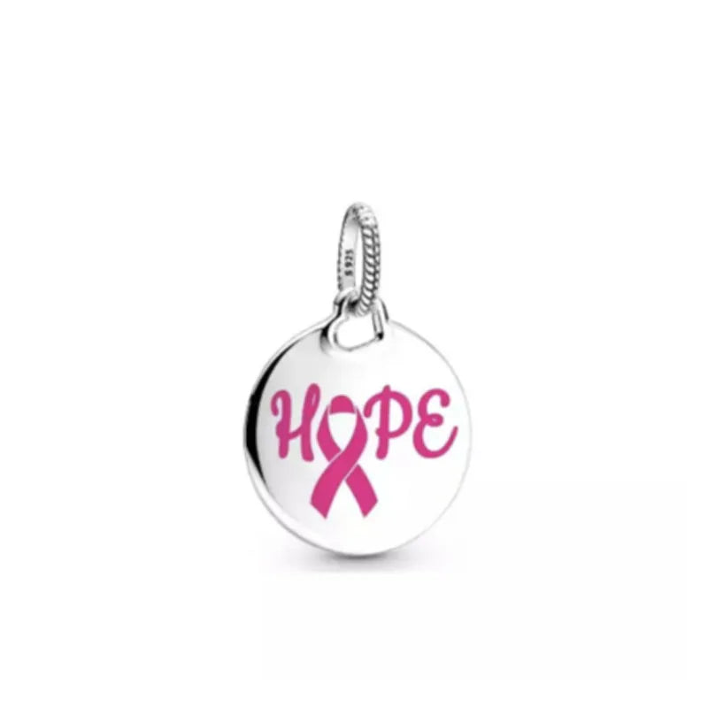 2025 Hot selling 925 Silver Pink Bird Moon Pendant Suitable for European Bracelets DIY Accessories Women's Charm Jewelry Gifts Beauty World Shop