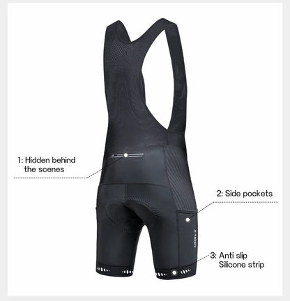 X-TIGER Men's Cycling Bike Bib Short with Phone Pockets 5D Padded Shockproof Breathable Quick-Dry Biking Bicycle Bib Tights Beauty World Shop
