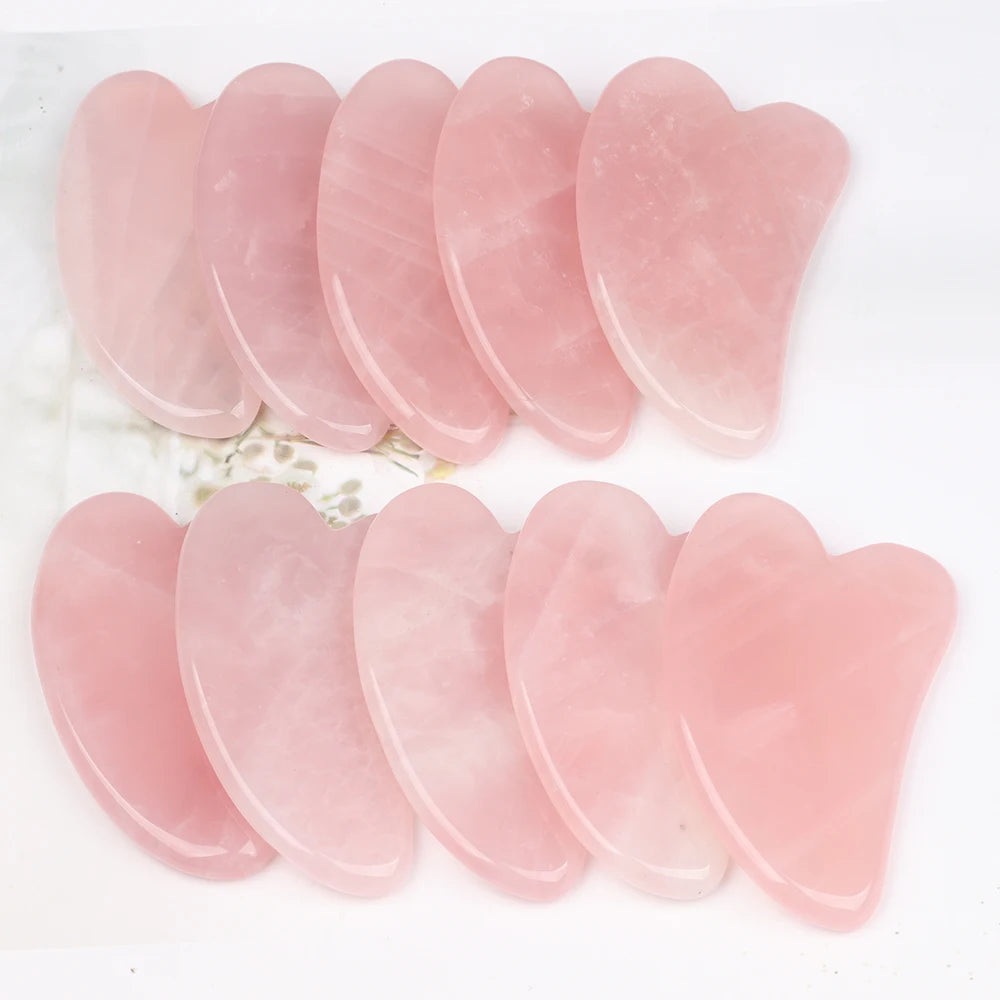 Natural Stone GuaSha Tool Jade Facial Beauty Rose Quartz Scraping Crystal Massager Firm Skin Face Gua Sha SPA Beauty World Shop