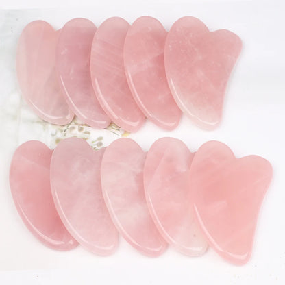 Natural Stone GuaSha Tool Jade Facial Beauty Rose Quartz Scraping Crystal Massager Firm Skin Face Gua Sha SPA Beauty World Shop