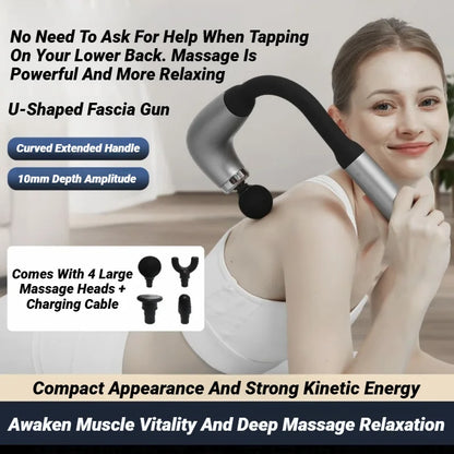 Electric Muscle Massage Gun With 4 Heads, Deep Tissue Percussion Massager For Pain Relief, Portable & Rechargeable Fascia Extend Beauty World Shop