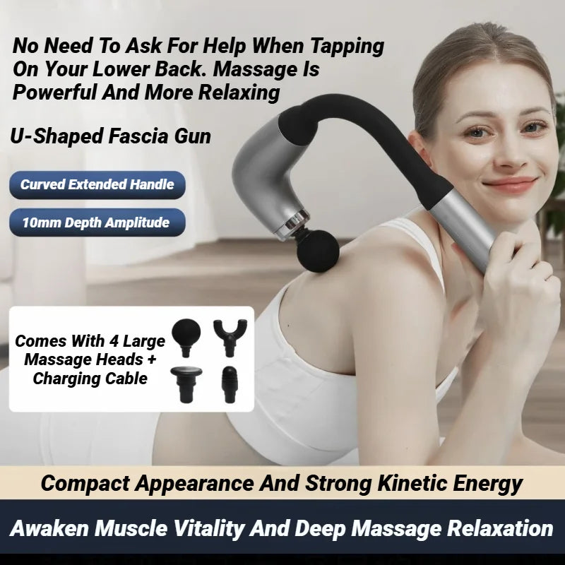 Electric Muscle Massage Gun With 4 Heads, Deep Tissue Percussion Massager For Pain Relief, Portable & Rechargeable Fascia Extend Beauty World Shop