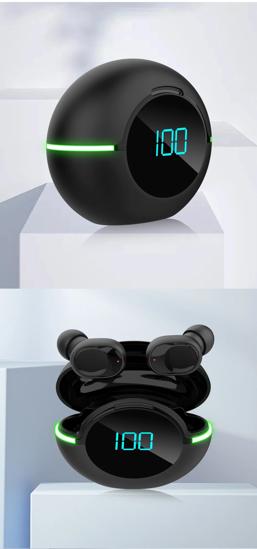 #Y80 New Bluetooth Earphones Tws Wireless Sports Running Waterproof Noise Reduction Gaming Esports Mobile Digital Display Beauty World Shop