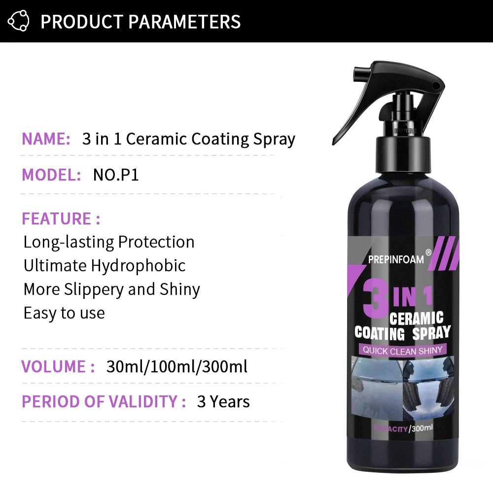 3 in 1 Car Ceramic Nano Coating Liquid Coatin Nano Crystal Hydrophobic Layer Polishing Paint Coating Agent Polish Nanos Coatings Beauty World Shop