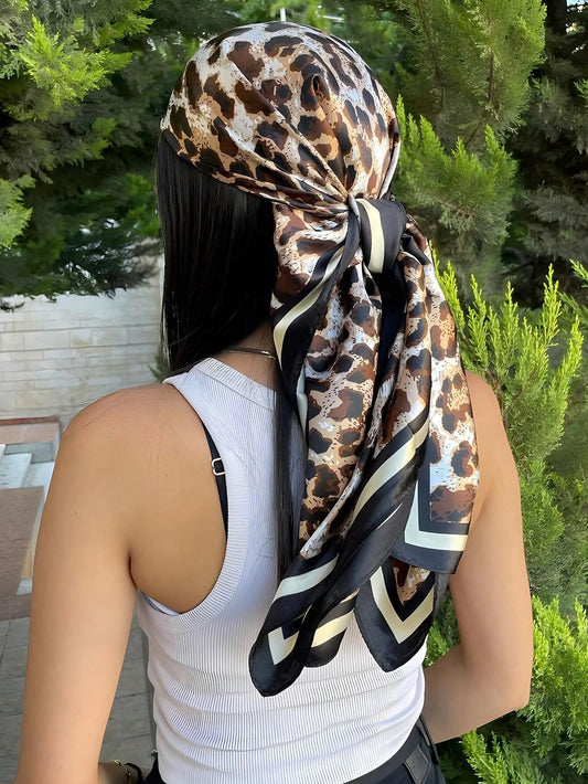 60Colors Luxury Scarf Women 70*70Cm Silk Feel Square Hair Wrapping Foulard Satin Shawl Big Size Head Bandana Hijab Handkerchief Beauty World Shop