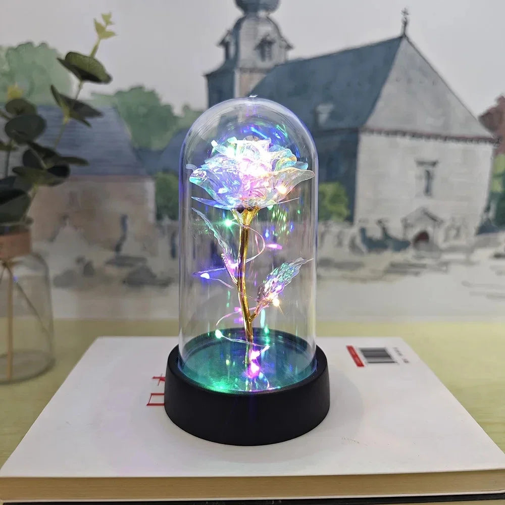 Rose Light Beautiful Realistic Looking Night Light Rose Eternal Flower Party Supplies LED Simulation Rose Flower Valentine's Day Beauty World Shop