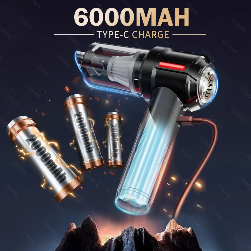 CENRR 998000PA Car Vacuum Cleaner Strong Suction Powerful Handheld Wireless Vacuum Cleaner Mini Blower for Home Appliance Beauty World Shop