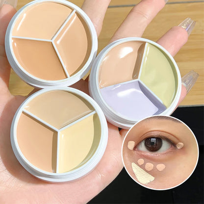 XIXI Pure Holding Makeup Three Color Concealer Spot Acne Print Repair Foundation Dark circles are not easy to stick powder Beauty World Shop