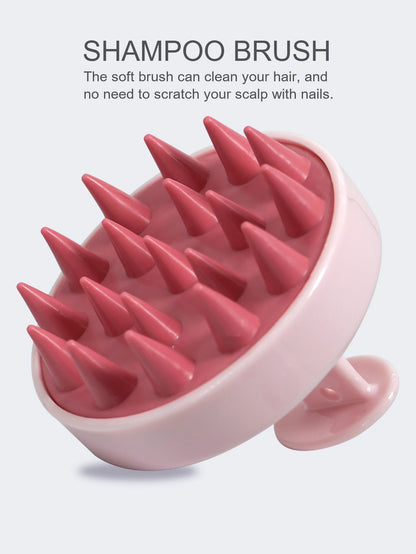 Silicone Shampoo Scalp Hair Massager Head Body Scalp Massage Brush Scalp Massage Brush Comb Magic Handle Brush Spa Massage Brush Beauty World Shop