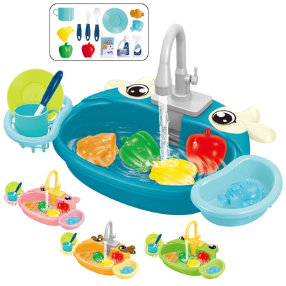 Dishwasher Toys, Kitchen Sink Electric Playing with Running Water  Automatic Water Cycle System Simulated kitchen accessories Beauty World Shop