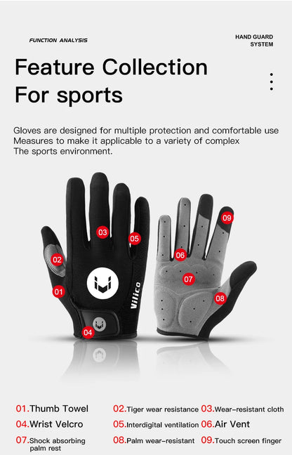 MTB Bike Sports Cycling Gloves Full Finger Men Women Running Fitness Gym Spring Summer Riding Motorcycle Gloves Beauty World Shop