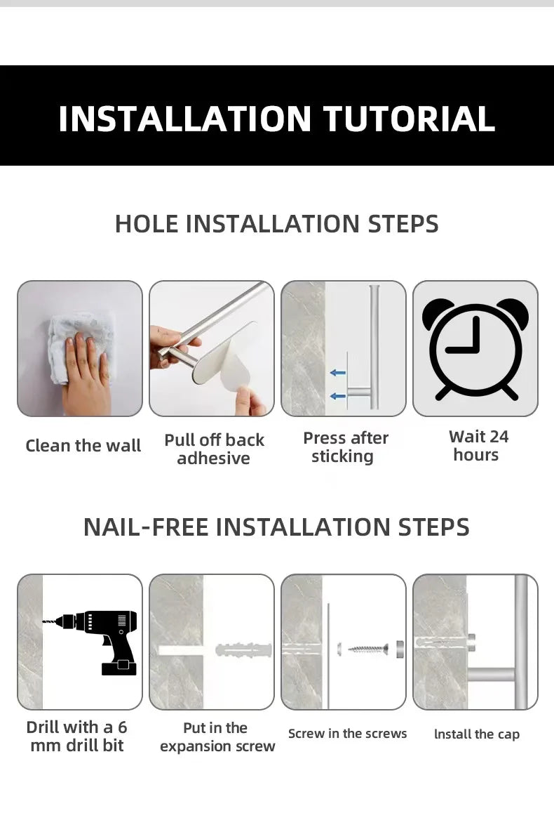 Kitchen Paper Towel Holder Adhesive Tissue Hanger Toilet Roll Paper Dispenser Cabinet Storage Napkin Rack Bathroom Accessories Beauty World Shop