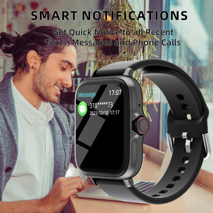 1.83'' Waterproof Smart Watch with Message Answer Call Sleep Monitoring Sports Pedometer Information Alerts For iPhone Android Beauty World Shop