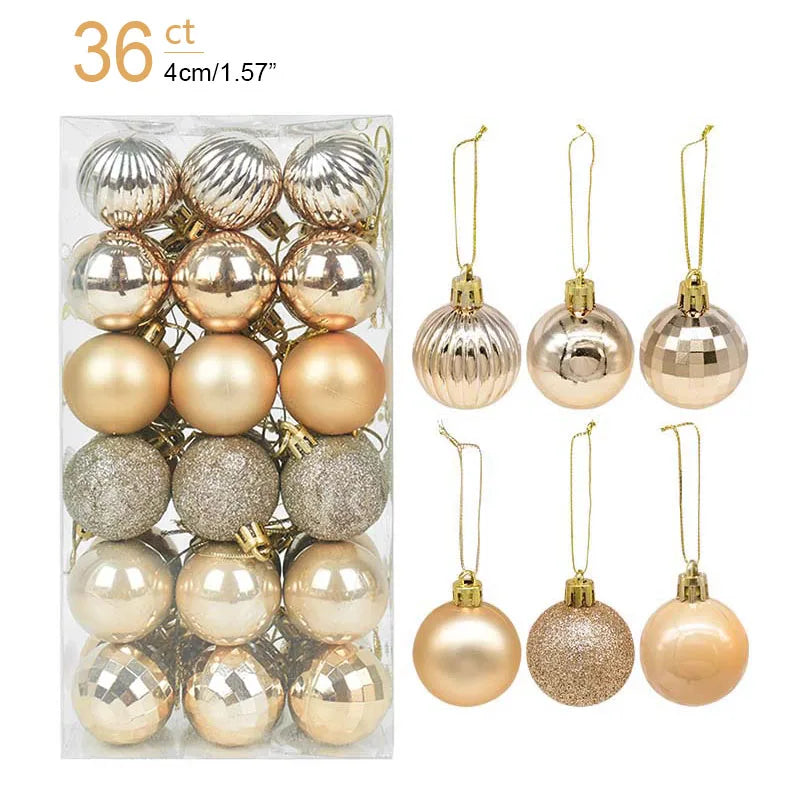 1box Christmas Balls Christmas Tree Ornaments Ball Xmas Hanging Tree Pendants Home Party Decor 2026 New Year Gift Noel Navidad Beauty World Shop