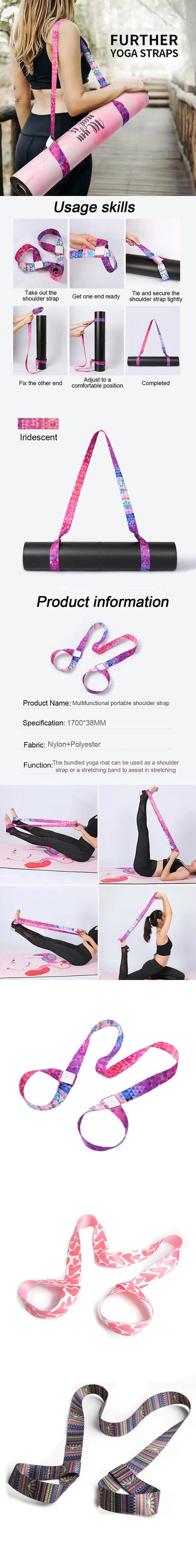 Yoga Mat Strap Stretching Band Elastic Bands Ballet Pilates Elastic Strap for Yoga Equipment Elastic Band for Fitness YJS01 Beauty World Shop