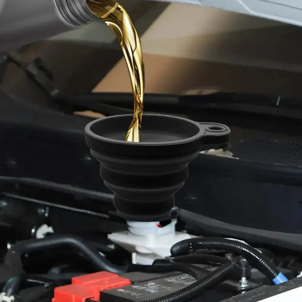 Engine Funnel Car Universal Silicone Liquid Funnel Washer Fluid Change Foldable Portable Auto Engine Oil Petrol Change Funnel Beauty World Shop