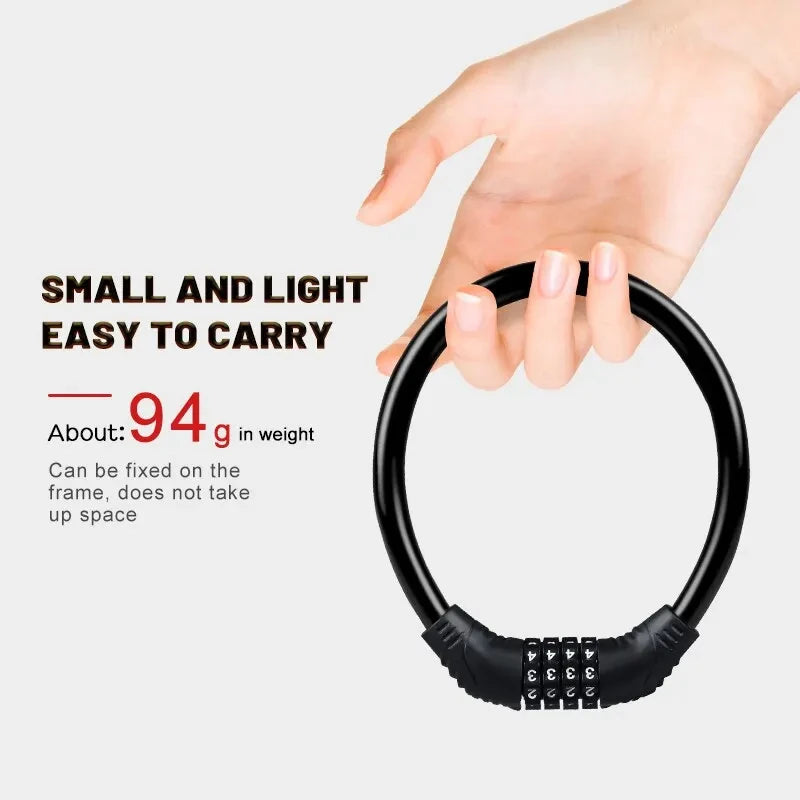 Bike Lock Mountain Bike Portable Security 4-digit Code Bike Lock for Bicycle Motorcycle Scooter Beauty World Shop