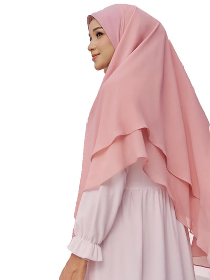 1pc Ready to Wear Instant Hijabs Double layered Chiffon Solid Headscarf Foulard Femme Musulman Shawl Wrap Bandana Beauty World Shop