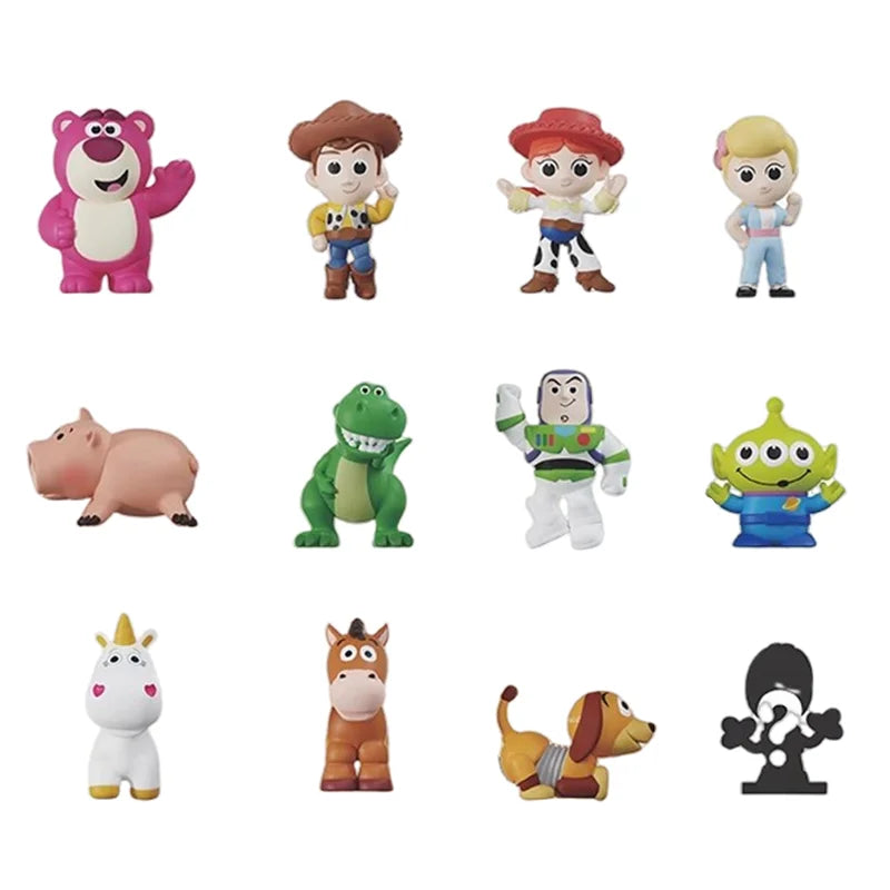 JANDOOM Disney Toy Story Stitch Mickey Mouse Winnie Zootopia Doraemon Action Figure Rice Grains Doll Model Blind Box Toys Gifts Beauty World Shop
