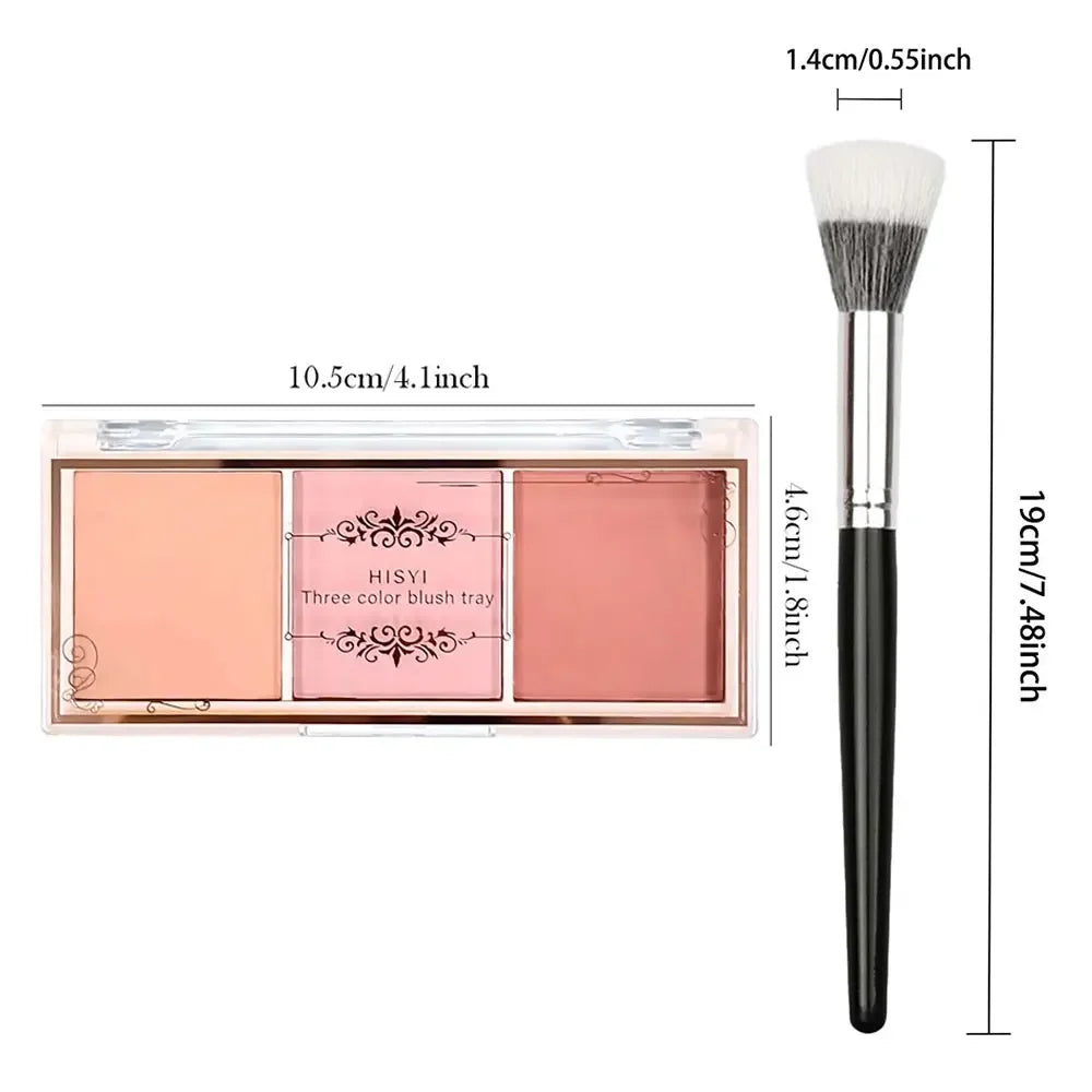 3-Color Cheek Red Plate Nude Makeup Natural Matte Milk Tea Orange Eye Shadow Makeup Lasting High Color Rendering Invisible Beauty World Shop